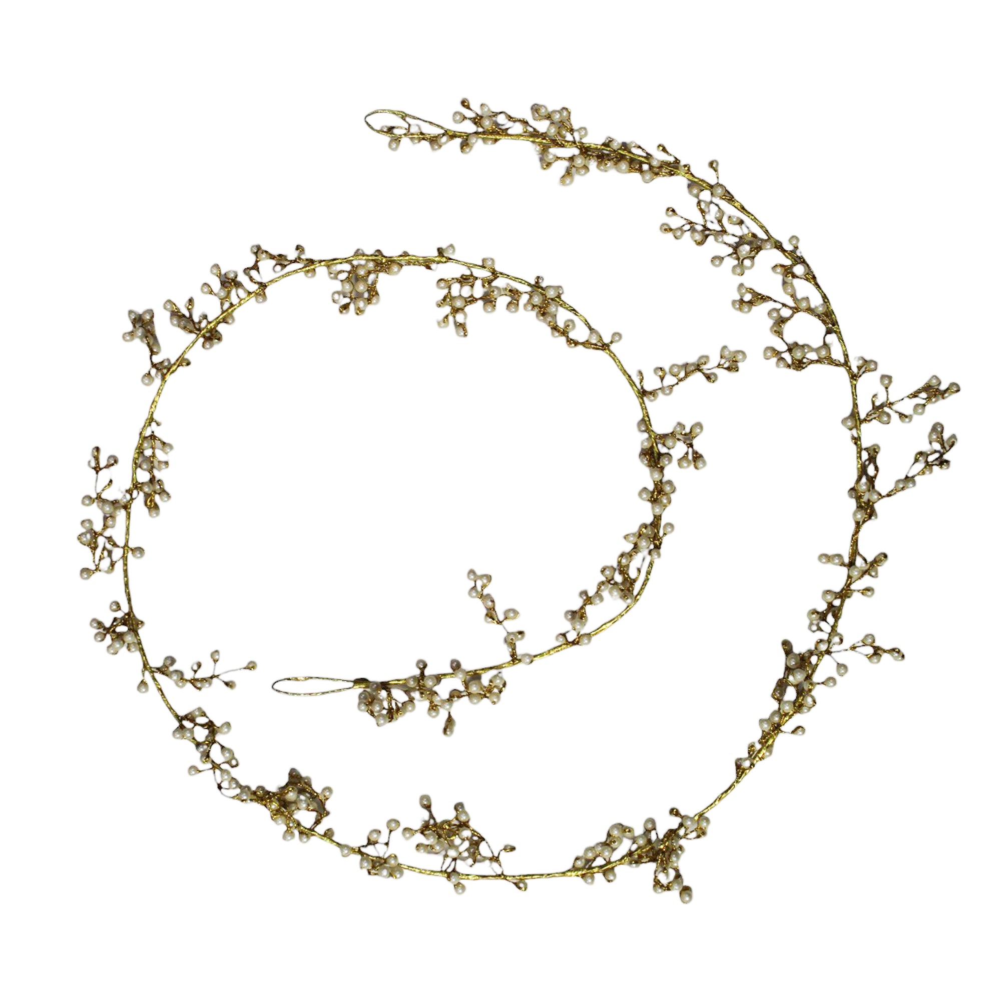 Golden Beaded Christmas Tree Decorative Garland